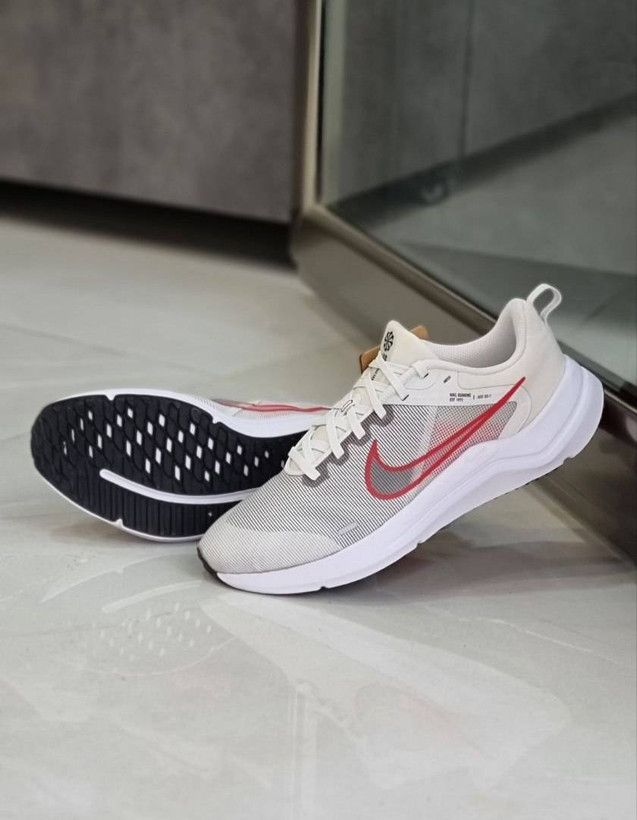 کتونی اورجینال نایک Downshifter 12 سفید قرمز | Nike Downshifter 12 DD9293‑001